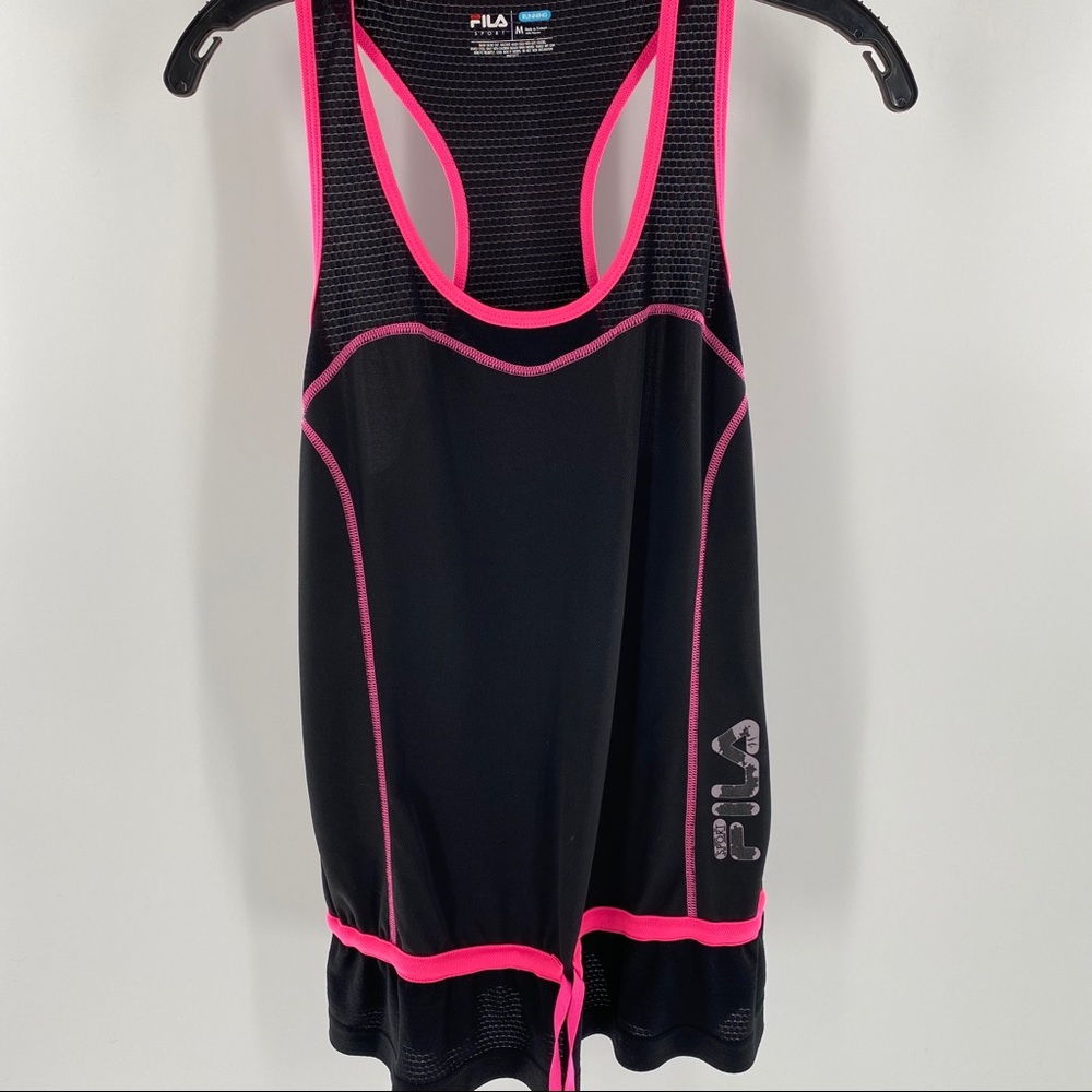 4/$25 Fila sport size M black & pink tank top